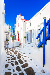 Obraz premium Mykonos old town, Little Venice district - Greek Islands, Greece
