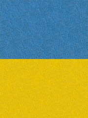 cardboard painted as Ukrainian flag