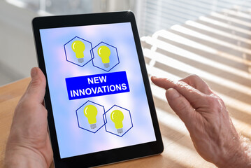 New innovations concept on a tablet