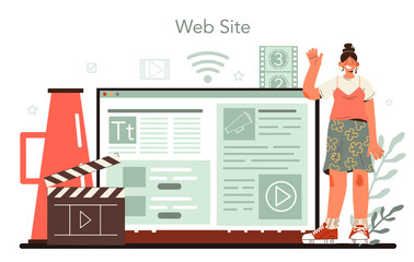 Film director online service or platform. Movie maker leading