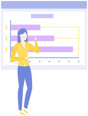Women analysing diagrams, brainstorming. Marketing research results presentation. Colleagues discuss statistical indicators, business statistics. Female employees work with financial data analysis