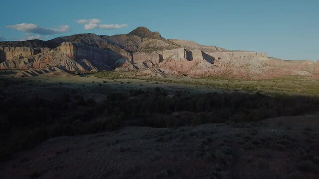 Abiquiu, Ghost Ranch, New Mexico, Piedra Lumbre, Mountain, Blue Sky, Aerial 