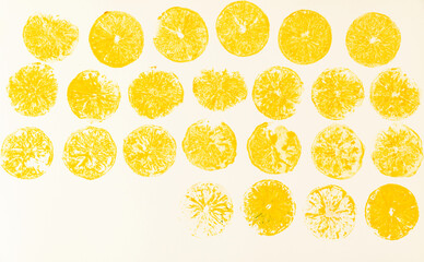 orange print on a white background