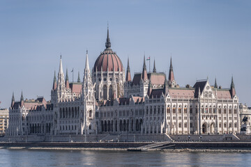 Fototapeta na wymiar The building of the Hungarian Parliament.