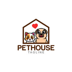 animal pet house company logo vector illustration