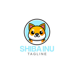 shiba inu company logo vector illustration