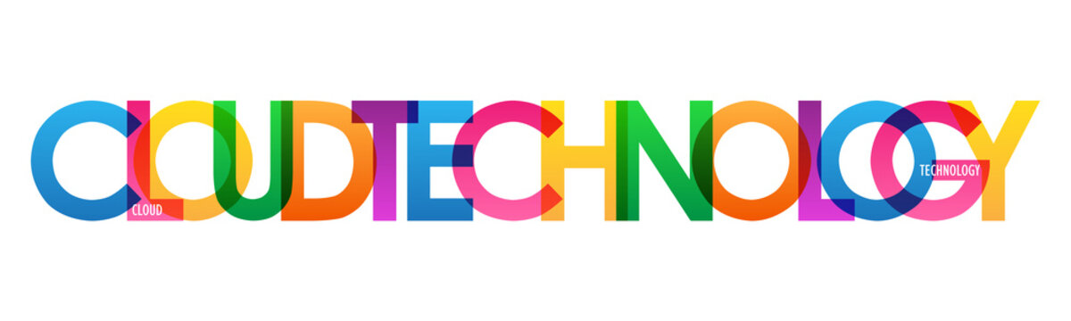 CLOUD TECHNOLOGY colorful vector typography banner