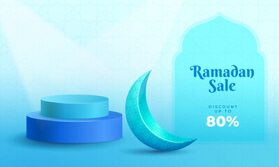 Ramadan kareem (holy month of ramadan) 3d islamic ramadan sale podium background