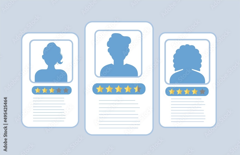 Poster personal info data. user or profile card details symbol, identity document with person photo and tex