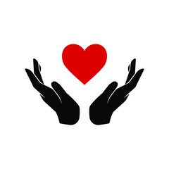 Charity Logo . Heart in the hands