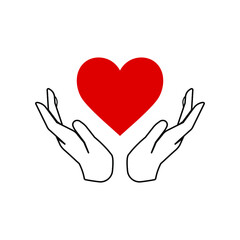 Charity Logo . Heart in the hands