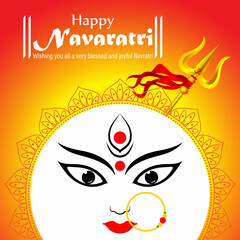 Illustration of Happy Durga Puja Subh Navratri