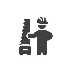 Carpenter worker vector icon