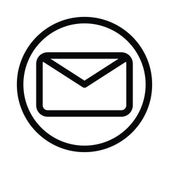 Vector email icon with isolated circle shape