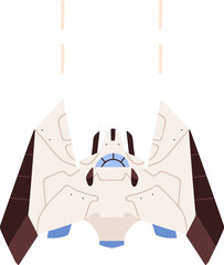 Futuristic Spacecraft Colored Illustartion