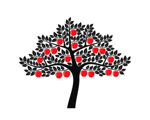 Apple tree  logo. Isolated apple tree on white background