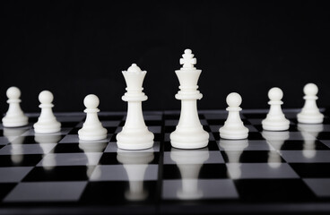 concept chess board game White. planning and decision making business leader concept