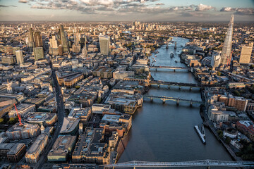 Aerial view London Landscape city Financial Capital UK