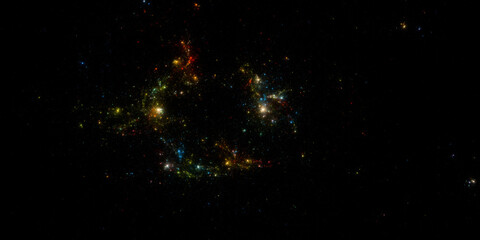 Banner Star field background . Starry outer space background texture . Colorful Starry Night Sky Outer Space background. 3D illustration
