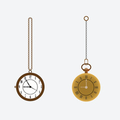 Necklaces watch icon vector design. Pendulum watch illustration flat design. 
