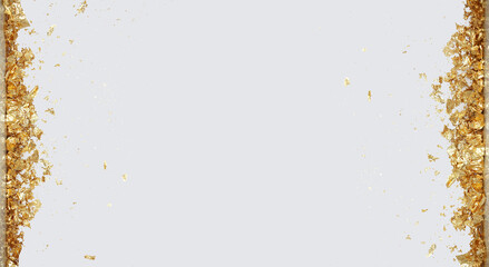 Gold (bronze) glitter shine piece of foil. Abstract light blink sparkle wall backgound.