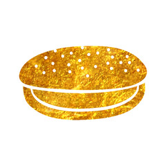 Hand drawn gold foil texture icon Cake