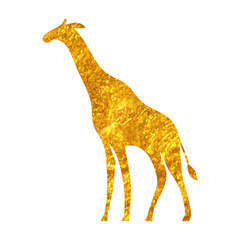 Hand drawn gold foil texture icon Giraffe
