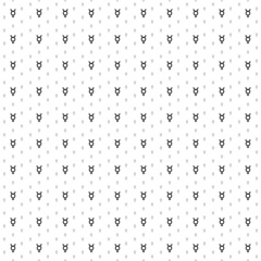 Square seamless background pattern from geometric shapes are different sizes and opacity. The pattern is evenly filled with black astrological mercury symbols. Vector illustration on white background