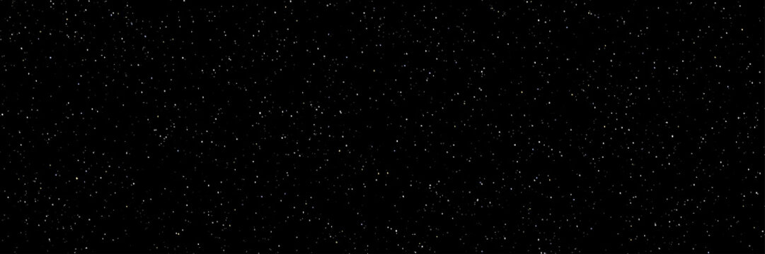 Panorama black starry night sky. Vector