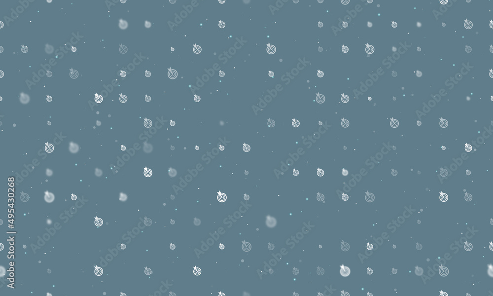 Poster seamless background pattern of evenly spaced white goal symbols of different sizes and opacity. vect