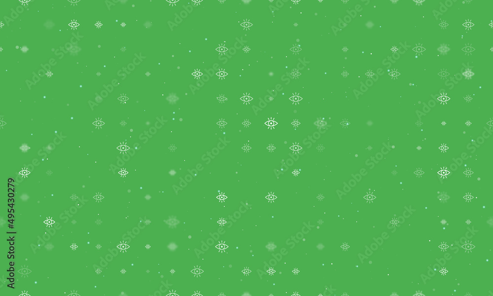 Poster seamless background pattern of evenly spaced white vision symbols of different sizes and opacity. ve