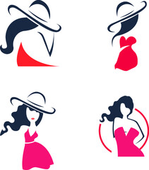 beauty-logo-emblem-collection-set-fashion | illustration of a girl