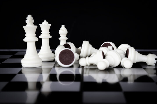 concept chess board game White. planning and decision making business leader concept