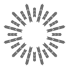 Sunburst Line Abstract Frame. Modern Design. Vector