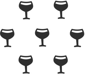 Half full glasses of wine pattern