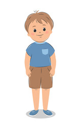 Little boy. Cute kid. Vector illustration on white background