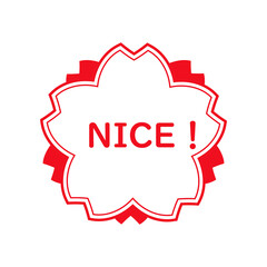 NICE　スタンプ　赤い桜型の枠