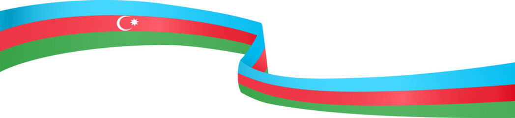Azerbaijan  flag wave  isolated  on png or transparent background,Symbol Azerbaijan ,template for banner,card,advertising ,promote,and business matching country poster, vector illustration