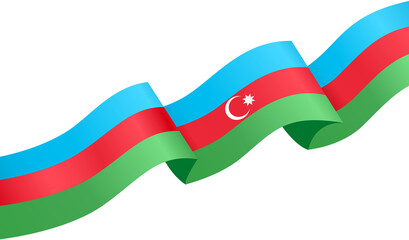 Azerbaijan  flag wave  isolated  on png or transparent background,Symbol Azerbaijan ,template for banner,card,advertising ,promote,and business matching country poster, vector illustration