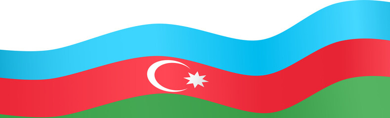 Azerbaijan  flag wave  isolated  on png or transparent background,Symbol Azerbaijan ,template for banner,card,advertising ,promote,and business matching country poster, vector illustration