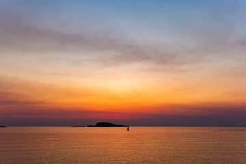 Naklejka na ściany i meble Sunset sky over adriatic sea