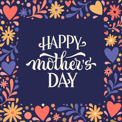 Fototapeta na wymiar Placard with Happy Mothers Day quote