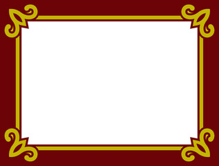 Golden red vintage Christmas style vector background with elegant border frame. Poster, card, web banner, label or package design