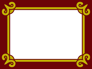 Golden red vintage Christmas style vector background with elegant border frame. Poster, card, web banner, label or package design