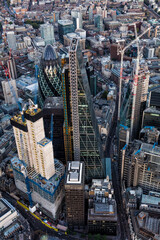 Fototapeta premium Aerial view of London financial business institutions UK