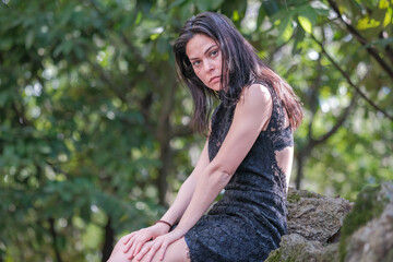 Portrait of young woman in summer