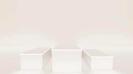 Interior background geometric shape podium 3d render