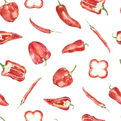 watercolor pattern red hot chili paper