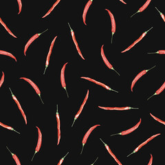 watercolor pattern red hot chili paper