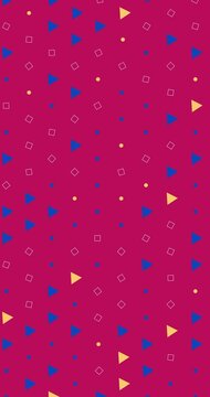 Abstract geometric pattern background. Minimal design in Bright colors animated. Flat design background loop animation
